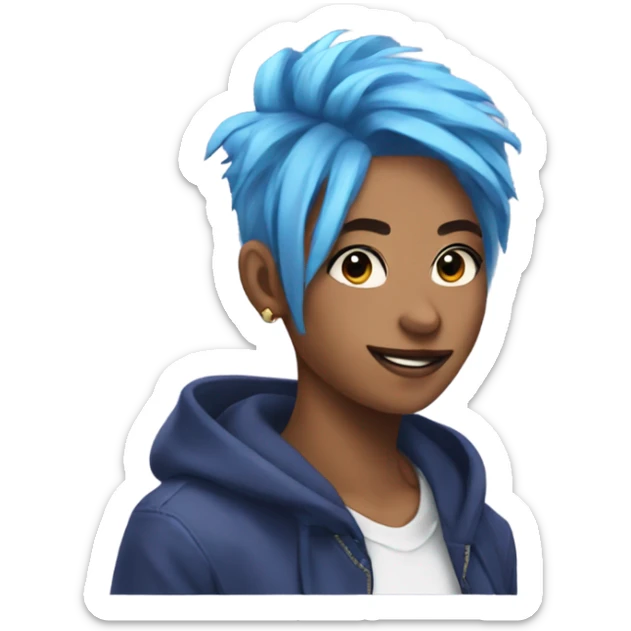 Imagine if Nina the twitch streamer with blue hair got a low taper fade and the meme was still massive sticker
