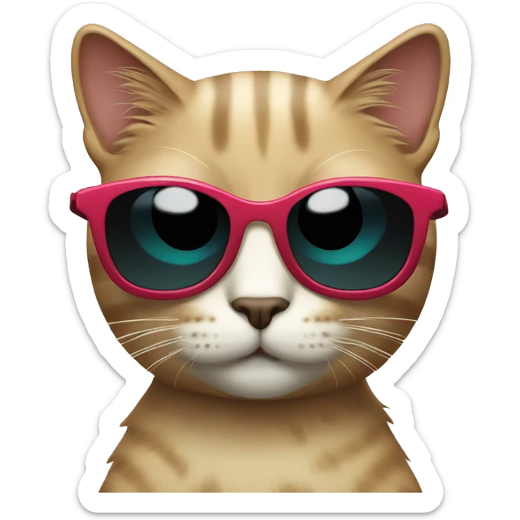 Cat with sunglasses sticker