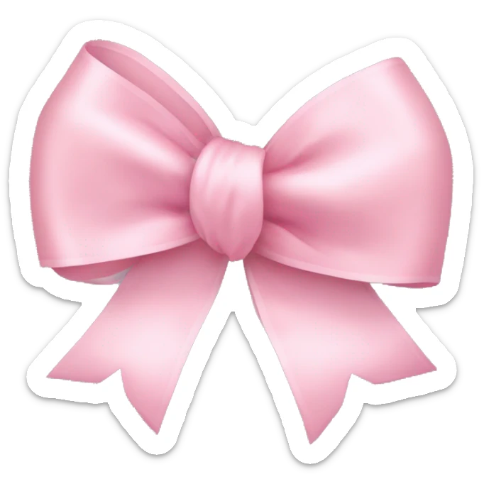 light pink ribbon bow sticker