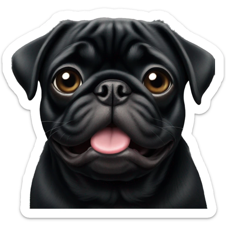 Black pug  sticker