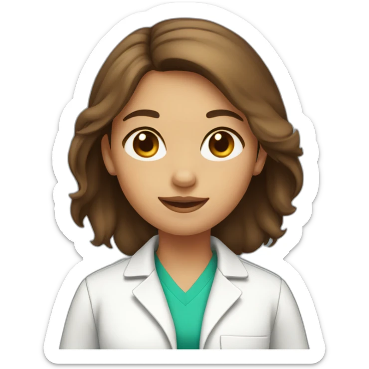 Lab girl brown hair sticker