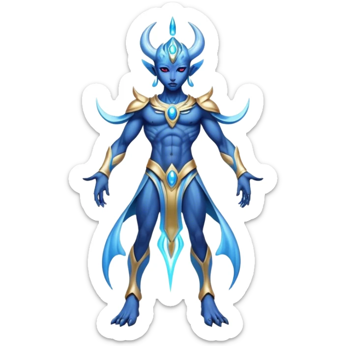Shiny Futuristic Celestial Godly Divine Fakemon-Pokemon-Digimon-Spectrobes-fusion, full body sticker