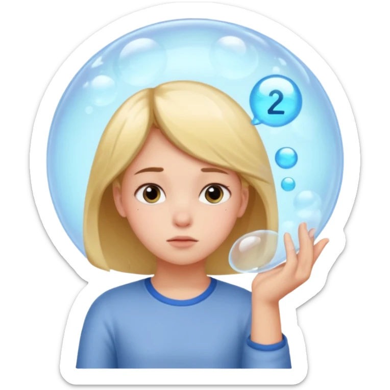 determined shy girl who is dreaming of 100% on her exam (in a dream bubble) sticker