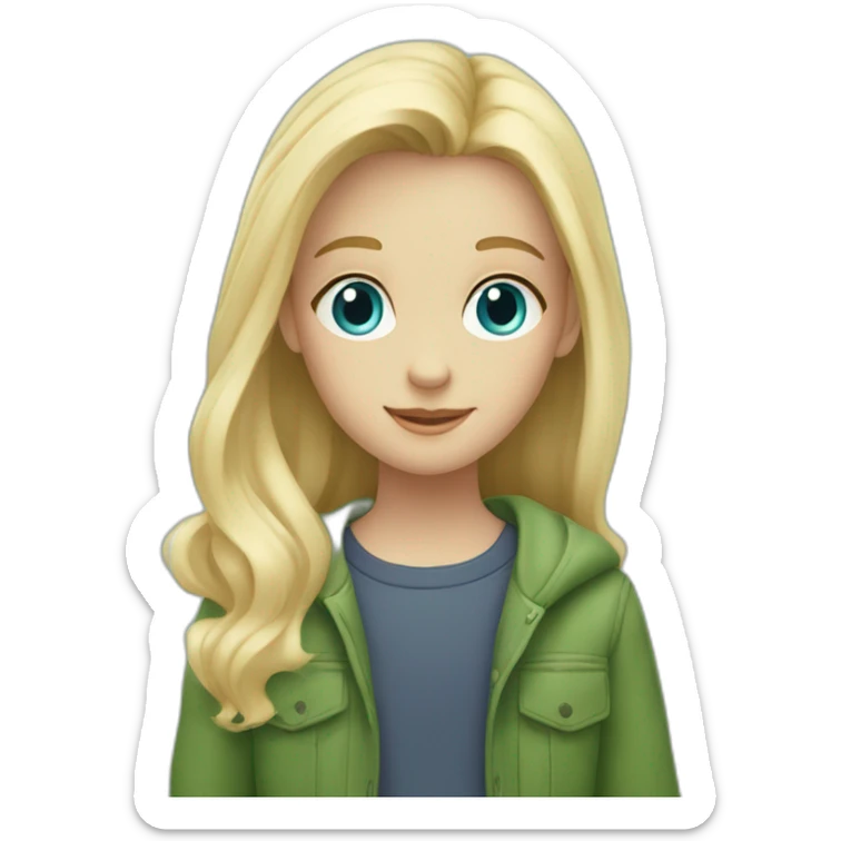 Boy with Burgundy hair and blue eyes Hugs girl with blonde hair and blue eyes and boy with blonde hair and green eyes sticker