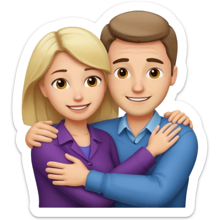 two Bestie man and woman coworkers teacher hug sarcastic sticker