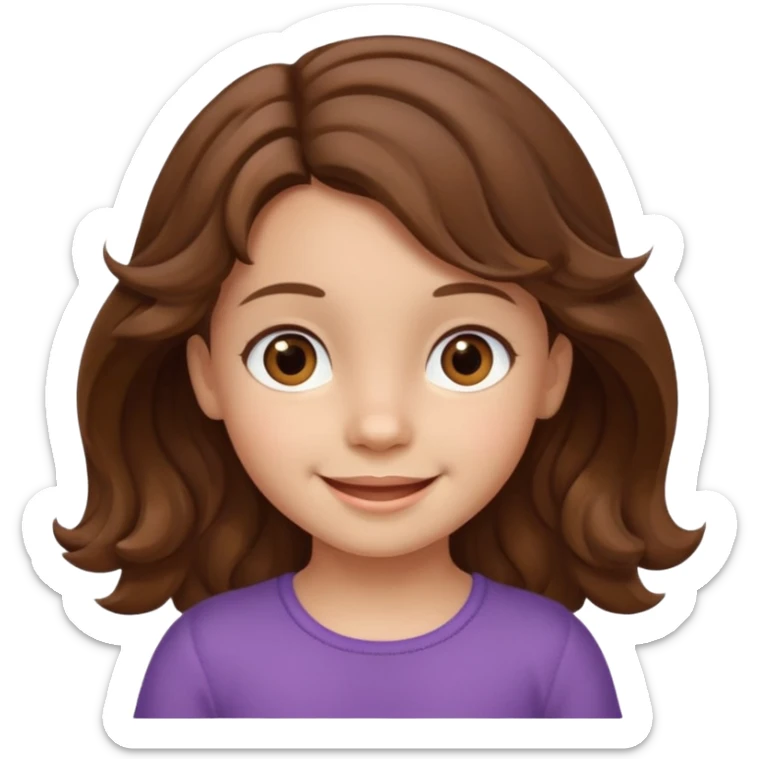 3yr old girl wavy/cyrly brown hair brown eyes skinny sticker