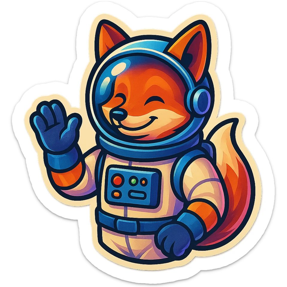 fox astronaut sticker