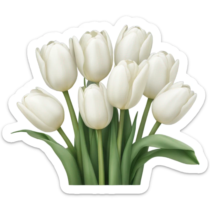 white tulip bouquet  sticker