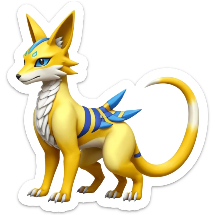 Renamon-Zeraora-Bastet-Latias-Vernid-Sergal-fusion-hybrid-creature sticker
