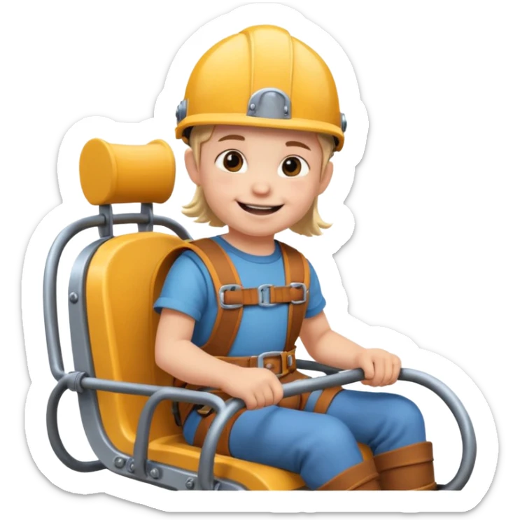 Icone un viking enfant qui sourie et qui est dans un roller coaster  sticker