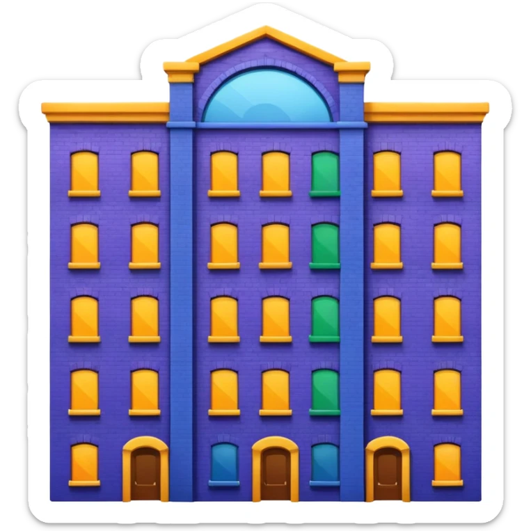 I want a 7 storey building with 7 chakras colour. Starting with violet, indigo, blue, green, yellow, orange , red sticker