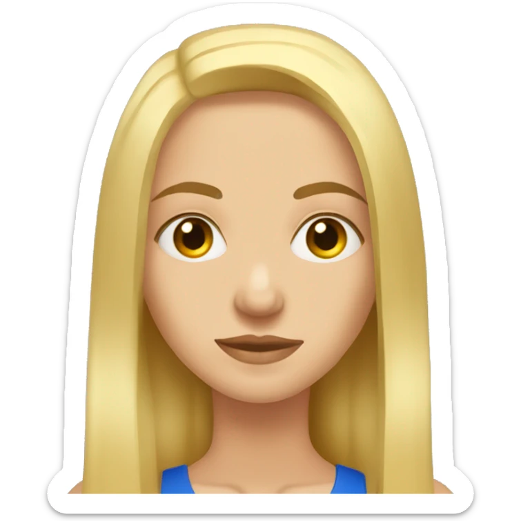 Ukrainian woman with long blond hair doing preparing to do squats with only leg sticker