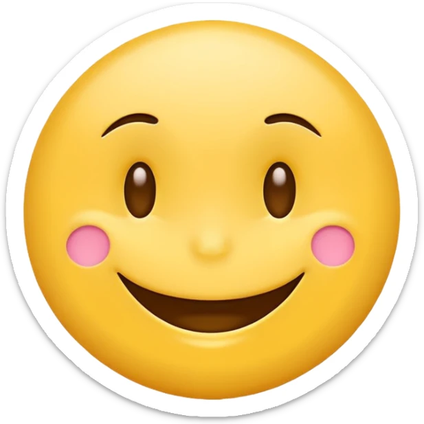Create a hand drawn style Smile reaction emoji for a new social media app sticker