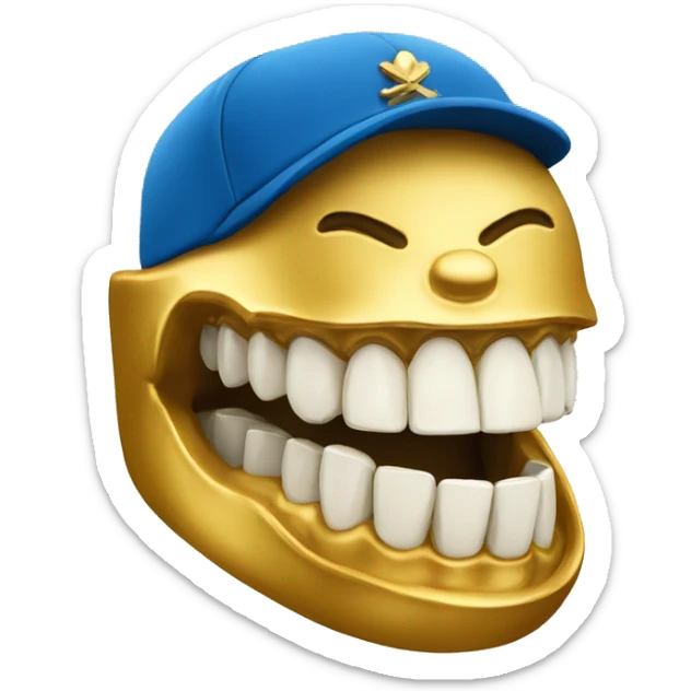 Gold Teeth And cap sticker