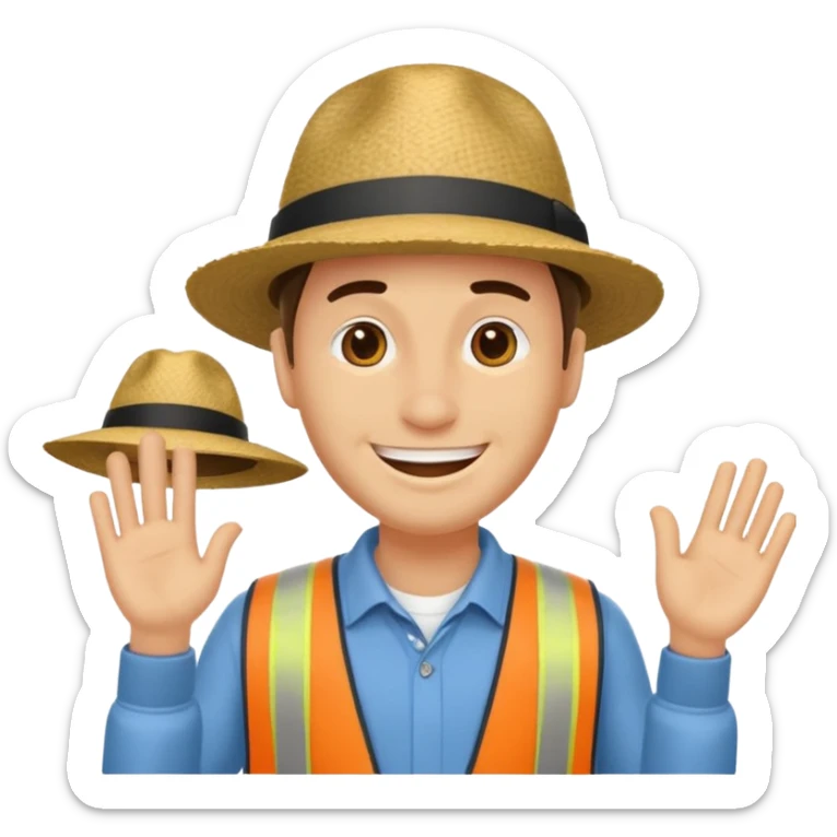 homme créole réunionnais  avec chapeau embouteillage route  sticker