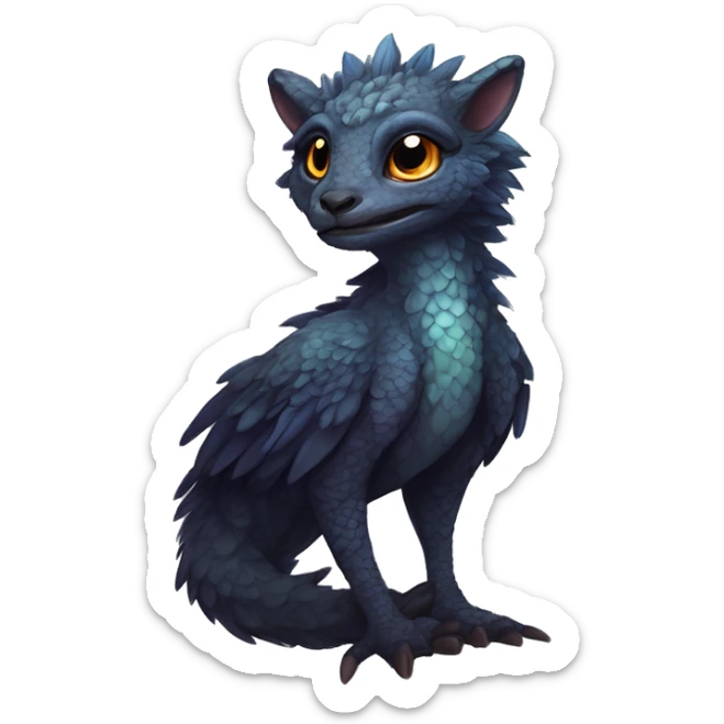  Scaly Cute Edgy Realistic Rare Fantasy Fluffy Slim Vernid-Trico-Melprin-species by LiLaiRa, by Falvie, full body sticker