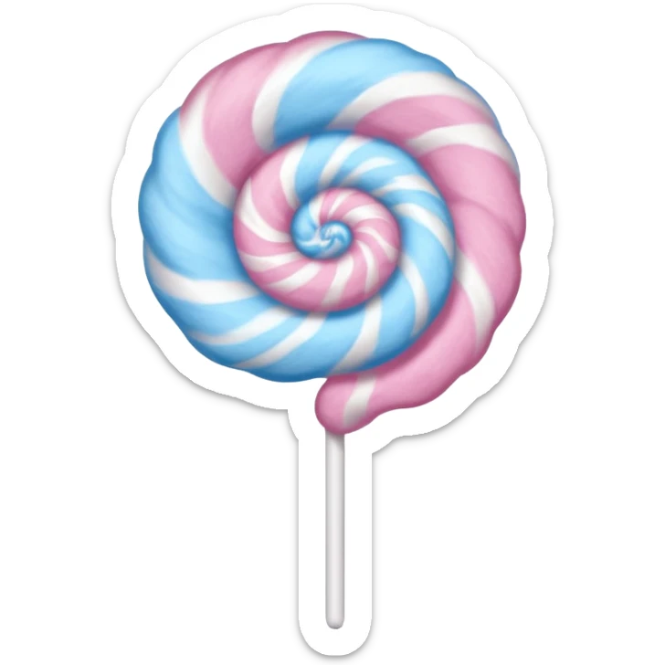 Cotton Candy, Pink Swirl Cotton Candy – classic fluffy pink spiral on a white stick. sticker