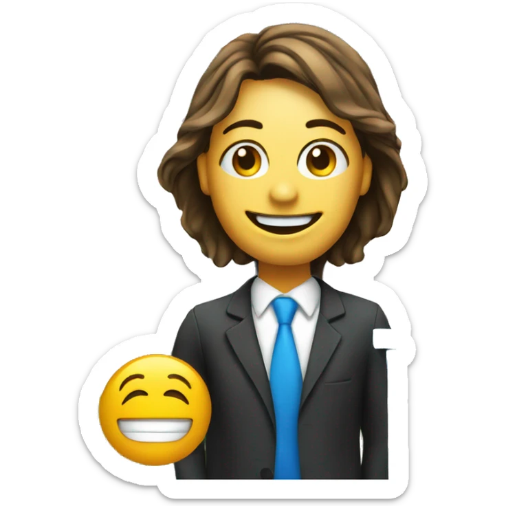 Real estate agent in front of a house with for sale sign  sticker