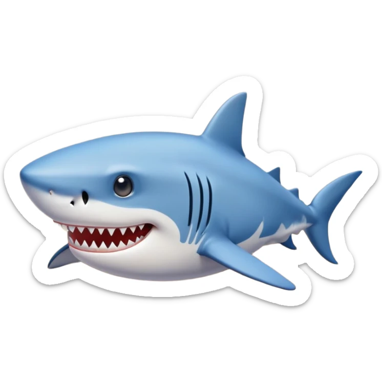 Un tiburón en la arena en la playa que tenga dos pies y unas zapatillas azules sticker