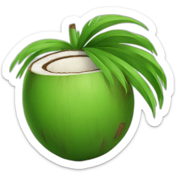 Green coconut sticker
