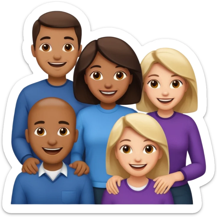 a group of 5 people all of diiferent ages  3men  2 women sticker