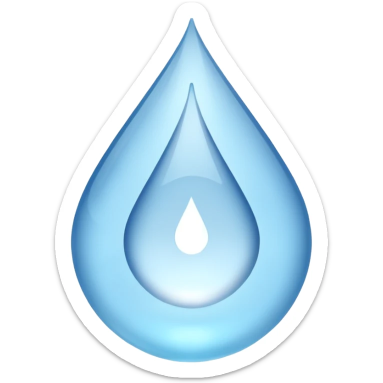 Gota de agua pero en lugar de azul que sea blanca sticker