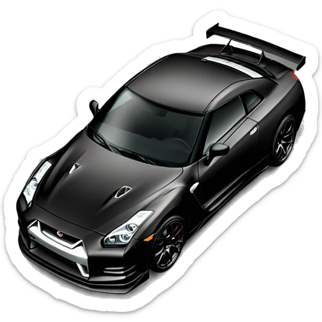 jdm car similar to nissan gtr r35, black color sticker