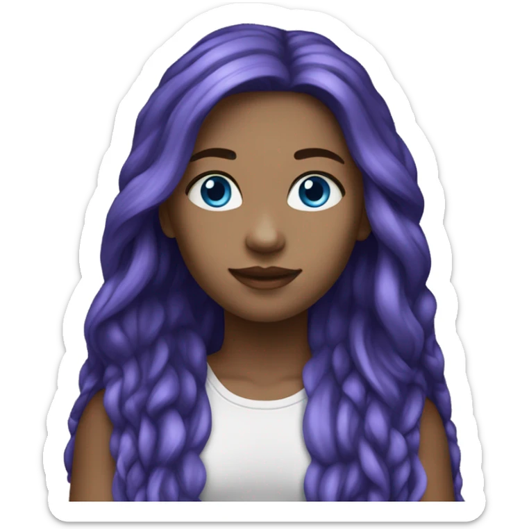 girl (long hair) (purple hair) (blue eyes) (light skin)  sticker