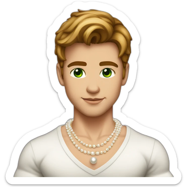 Posh-muscle-boy-with-pearl-necklace-and-green-eyes-and-brown-hair sticker