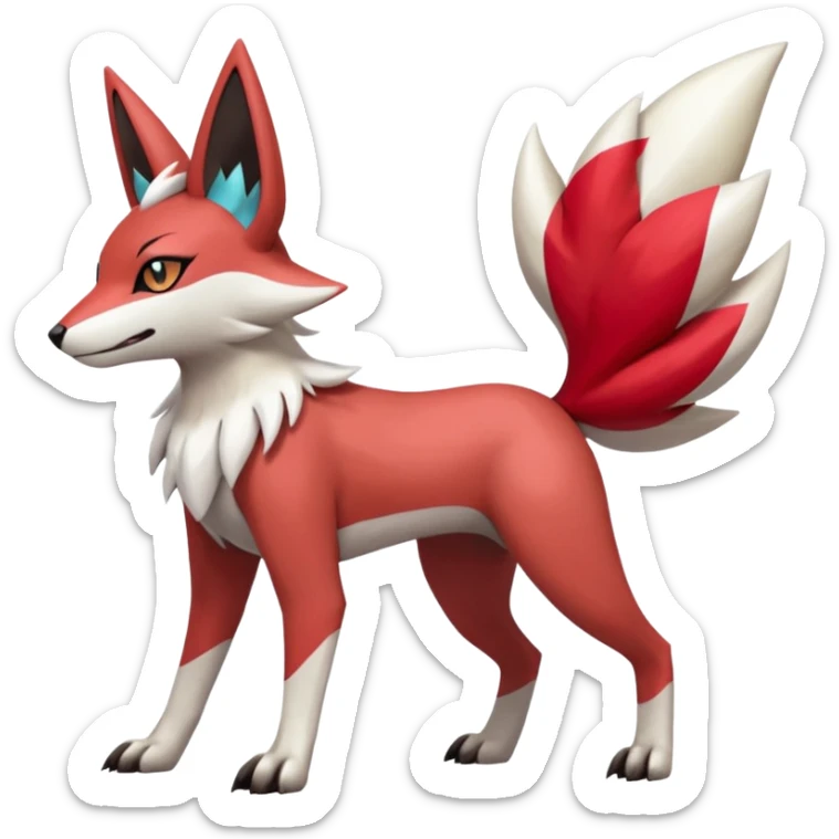 Meloetta-Zangoose-Lycanroc-Zeraora-Trico-Pokémon-Fakémon-fusion-hybrid-creature sticker