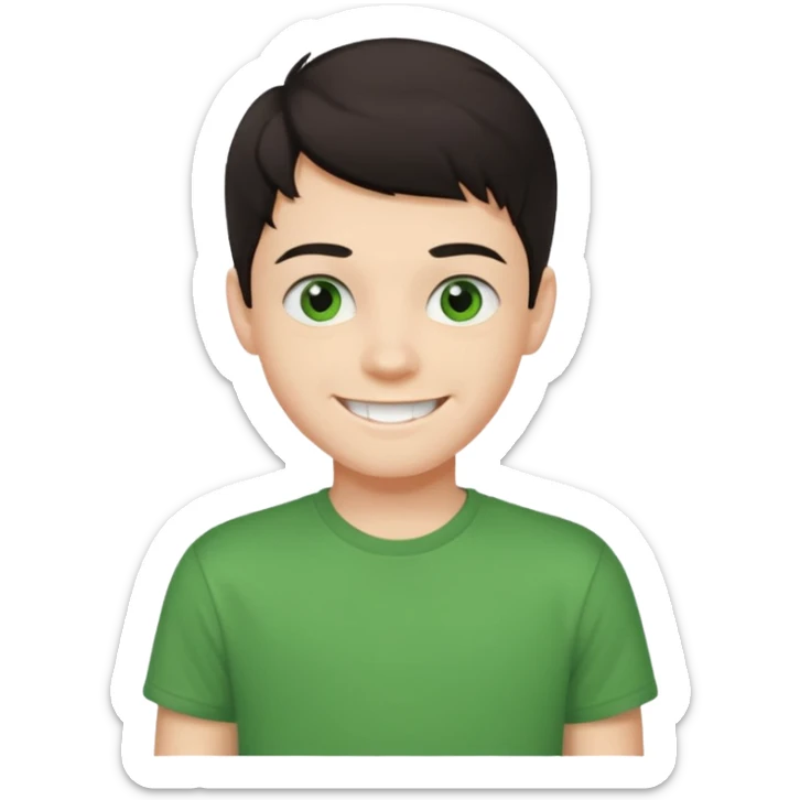 teenager-boy-dark-hair-green-eyes-tshirt-smiling-with-teeth-showing sticker