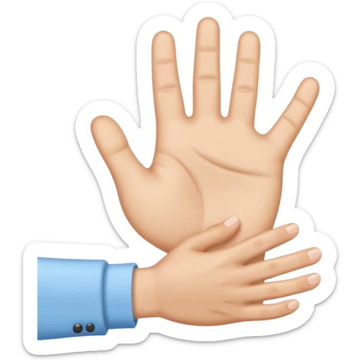 make it the exact hex color of A8F2F9, the last picture the handshake emoji. make it both look like an actual hand with 5 fingers sticker