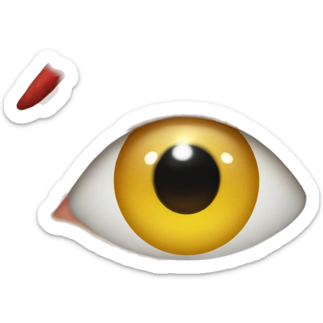 🙄this emoji but make the pupil in the center and the whites of its eyes red with red veins  sticker