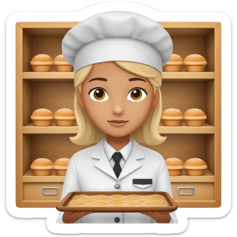 hazme una persona atendiendo en un comedor universitario detras de una vitrina sticker