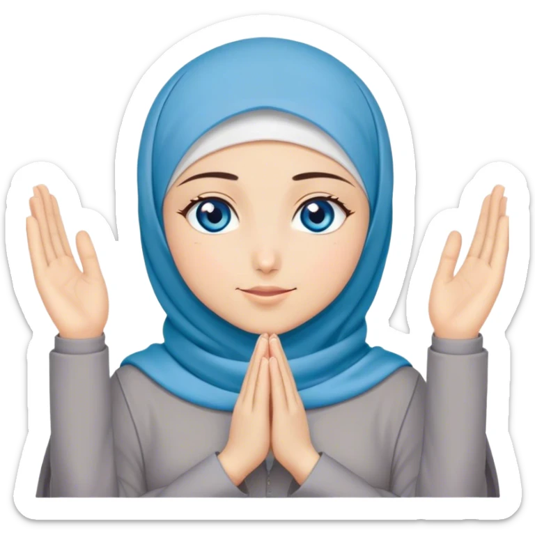 Turkish beautiful finish Konya girl blue eyes with hijab and dua on namaz sticker