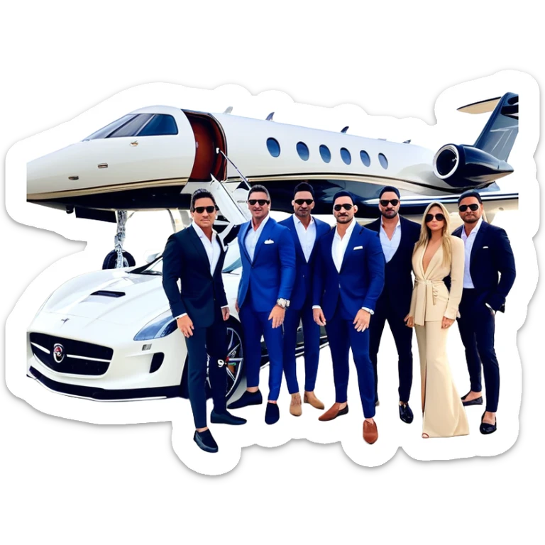 Grant Cardone, Tai Lopez, Josh King Madrid, Alex Hormozi, Iman Gadzhi, Daniel G, Branden Condy, Patrick Bet-David, Dan Henry, Luke Belmar, Shelby Sapp, Leila Hormozi, Tefi Valenzuela, business, influencers, friends, rich millionaire success lifestyle, private jet , supercars, success, sales sticker
