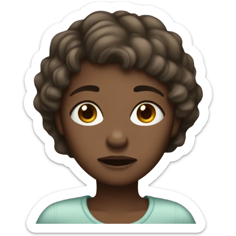  cute woman dark skin woman with brown short hair crying sticker