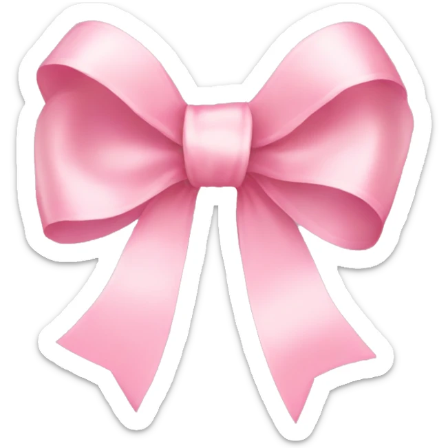 light pink ribbon bow sticker