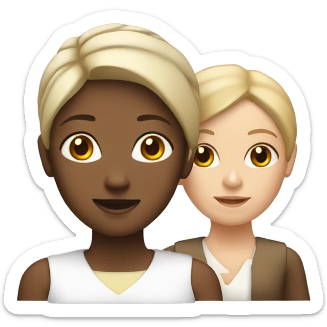 2 white females and 1 brown female together sticker