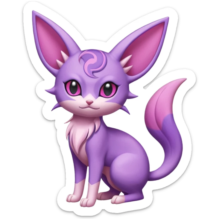  Fey Toony Espeon-Skitty-Delcatty-Sprigatito-Purrloin-fusion-hybrid sticker