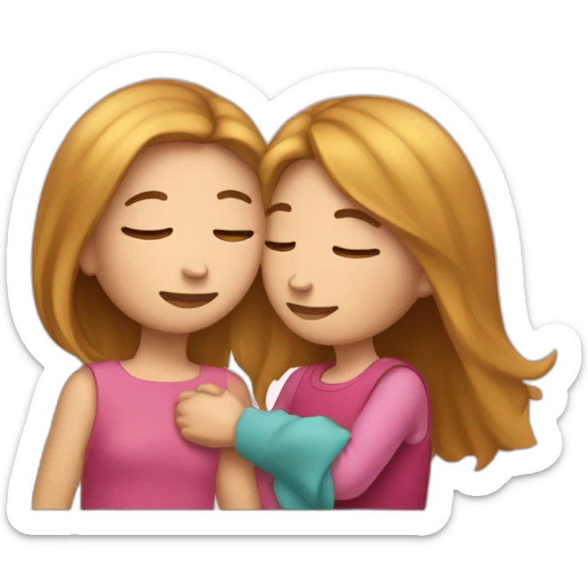 Fille qui fait un  calin à une autre fille sticker