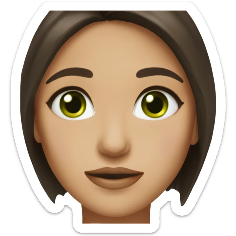 women dark Brown hair Green eyes kiss sticker