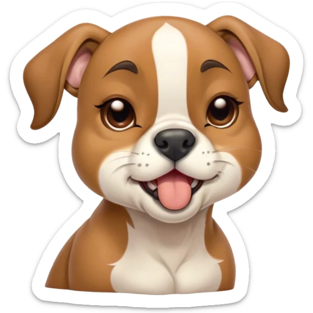 Cinematic Cute Yawning Fawn Boxer Portrait Emoji, Head tilted slightly with a dramatic, wide-open yawn, showcasing a short fawn coat with a crisp white muzzle and chest, floppy ears slightly drooping, round brown eyes barely open in drowsy contentment, Simplified yet irresistibly adorable features, highly detailed, glowing with a soft, cozy glow, high shine, relaxed yet expressive, stylized with a touch of whimsy, bright and endearing, soft glowing outline, capturing the essence of a sleepy yet affectionate guardian, so drowsy it feels like it could stretch right out of the screen and curl up for a nap! sticker