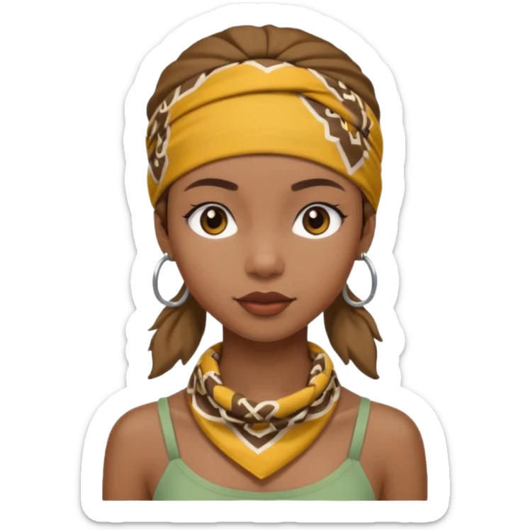African American girl thats a bit skinny with bandanna on head sticker
