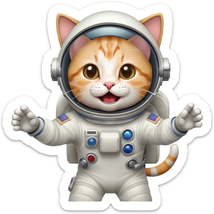 Kot kosmonavt krichit i strelyayet v zemlyu
The astronaut cat screams and shoots at the ground sticker