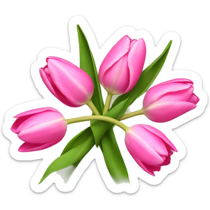 Pink tulips with a bow sticker