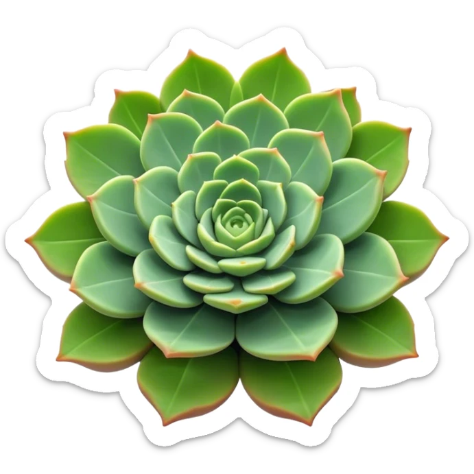 Cinematic Realistic Succulent Emoji, Compact and plump, with fleshy leaves arranged in rosettes of various shapes. The soft, green leaves glow with a gentle radiance, exuding a sense of calm and tranquility. Soft glowing outline, capturing the essence of resilience and beauty in a blossoming succulent! sticker