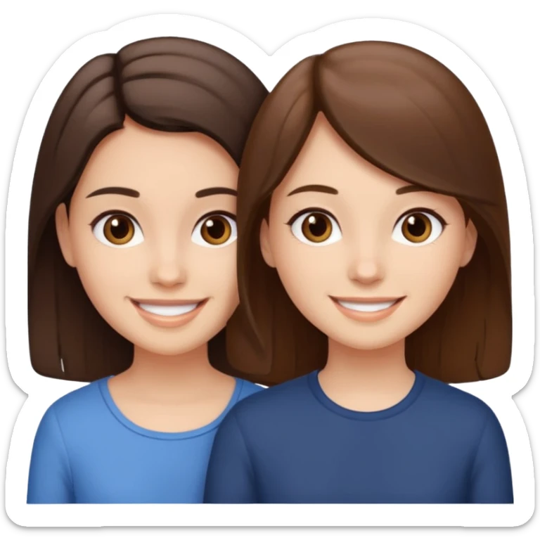 2 Besties g girls one dark brown hair one light brown hair sticker