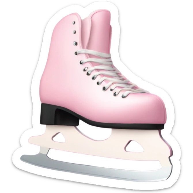 a pair of light pink ice skates sticker