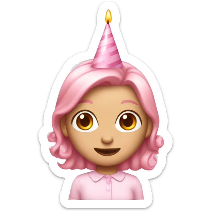 Light pink birthday  sticker